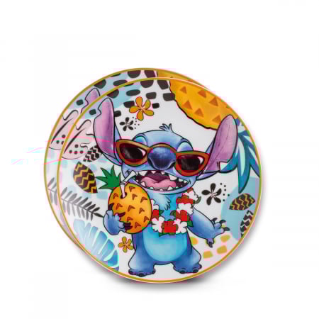 Set 2 piese, Farfurie, Stitch, Porțelan, alb, PU 3, D. 19 cm [1]