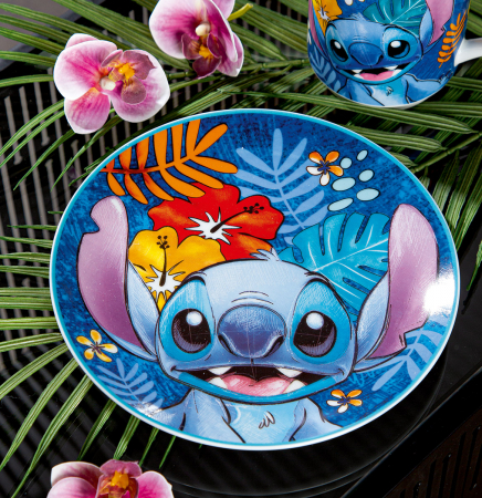 Set 2 piese, Farfurie, Stitch, Porțelan, albastru, PU 3, D. 19 cm [2]