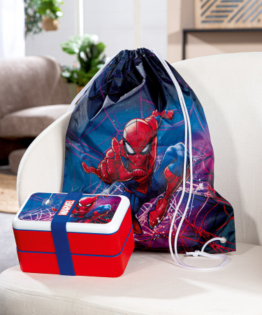 Set 2 piese, Geanta, Lunchbox, Marvel - Spider Man, Sintetic, multicolor, PU 1, L. 10 cm, L. 18 cm, H. 10 cm [1]
