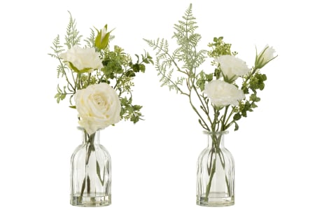 IN STOC - Set 2 plante artificiale, Material sintetic, Alb, 17x17x32