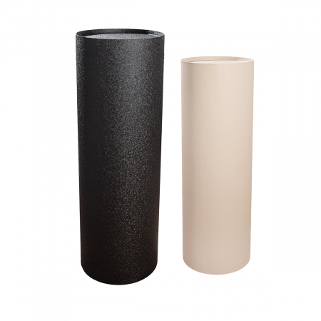 Postamente - Set 2, Postament Decorativ, cilindrica, Basseterre, Fier, negru, crem, PU 1, H. 89,5 cm, D. 30,5 cm