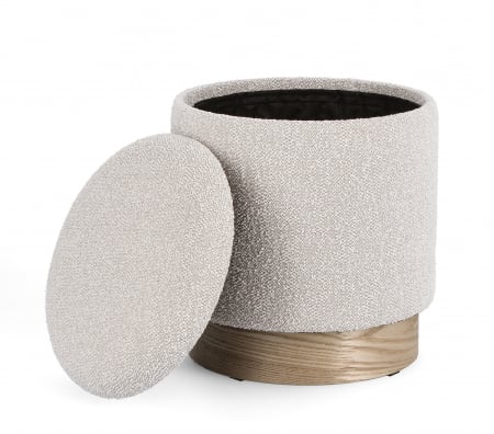 Set 2 pufuri Zoya cu spatiu de depozitare, MDF, Gri/Maro, 30.5/37xx35/42 cm [3]