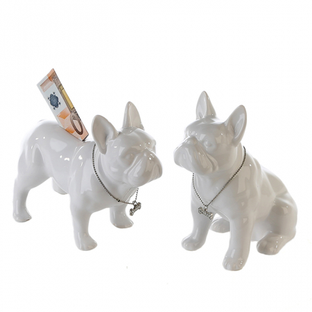IN STOC - Set 2 pusculite Bulli, ceramica, alb, 11x17.5 cm, 15.5x19 cm