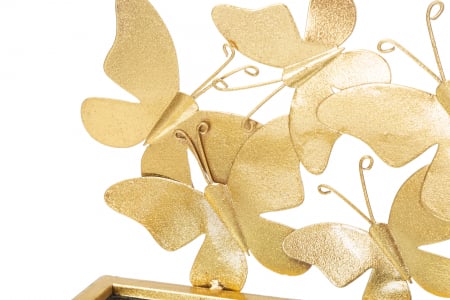 Set 2 rafturi suspendate Butterflies, Fier/MDF/Oglinda, Auriu, 16.5x43x19.2 cm [1]