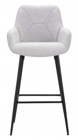 Set 2 scaune de bar Grey, Lemn/Metal/Fibre sintetice, Gri/Negru, 109x55x55 cm [1]