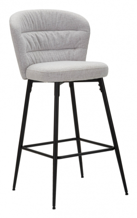 Set 2 scaune de bar Losanna, Lemn/Metal/Fibre sintetice, Gri/Negru, 108x52x59 cm [1]