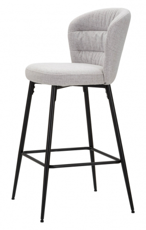 Set 2 scaune de bar Losanna, Lemn/Metal/Fibre sintetice, Gri/Negru, 108x52x59 cm [3]