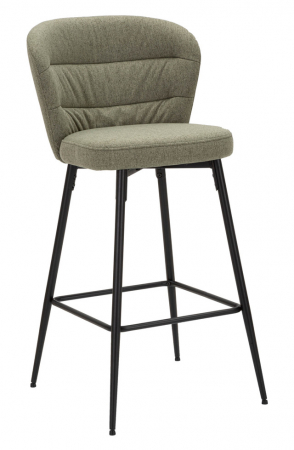 Set 2 scaune de bar Losanna, Lemn/Metal/Fibre sintetice, Verde/Negru, 108x52x59 cm [1]