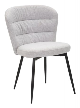 SALE % - Set 2 scaune Losanna, Lemn/Metal/Fibre sintetice, Gri/Negru, 85x58x60.5 cm