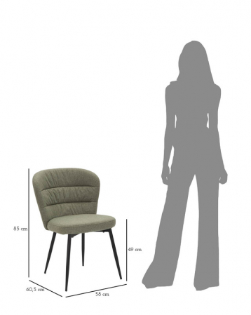 Set 2 scaune Losanna, Lemn/Metal/Fibre sintetice, Verde/Negru, 85x58x60.5 cm [9]