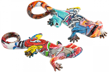 Accesorii - Set 2 soparle Pop Art, rasina, multicolor, 19x5x8 cm