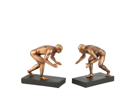 De colectie - Set 2 suporturi carti, Compozit, Bronz, 15.5x8x15.5