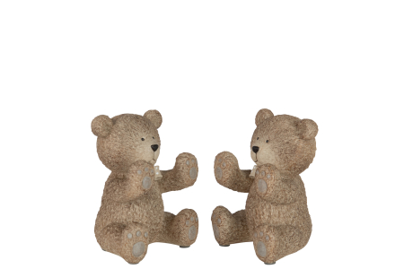 FIGURINE - Set 2 suporturi carti, Compozit, Maro, 10.5x10x15