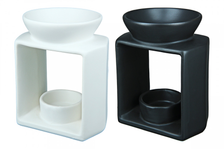 Set 2 suporturi lumanare Black and White, Ceramica, Alb/Negru, 10.5x12.5x8.5 cm [5]