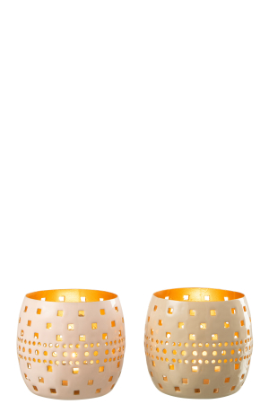 Set 2 suporturi lumanari, Metal , Roz, 10x10x10 [2]