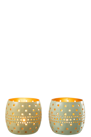 Set 2 suporturi lumanari, Metal , Verde, 10x10x10 [1]