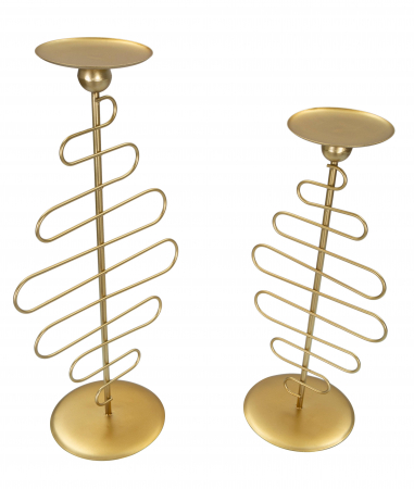 Set 2 suporturi lumanari pentru perete Alid, Fier, Auriu, 51/43x25/20x16/16 cm [5]
