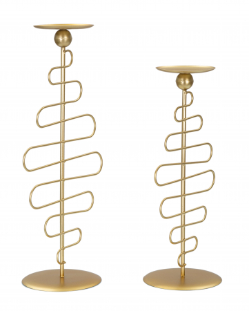 Set 2 suporturi lumanari pentru perete Alid, Fier, Auriu, 51/43x25/20x16/16 cm [6]