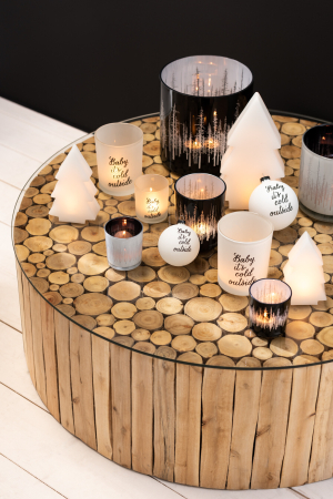 Suporturi lumanari - Set 2 suporturi lumanari, Sticla, Alb, 10x10x12