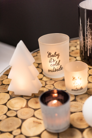 Set 2 suporturi lumanari, Sticla, Alb, 10x10x12 [7]