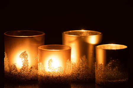 Set 2 suporturi lumanari, Sticla, Gri, 9x9x10 [5]