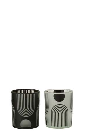 Set 2 suporturi lumanari, Sticla, Multicolor, 10x10x12.5 [1]