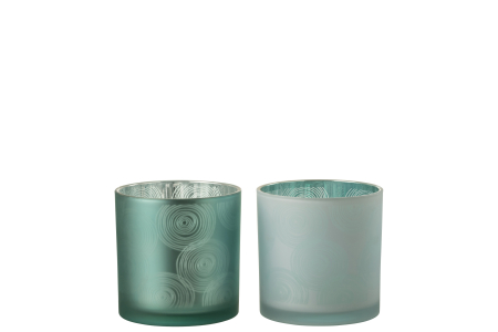 SALE % - Set 2 suporturi lumanari, Sticla, Multicolor, 15x15x15