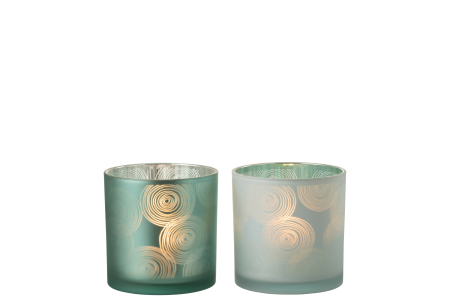 Set 2 suporturi lumanari, Sticla, Multicolor, 15x15x15 [1]