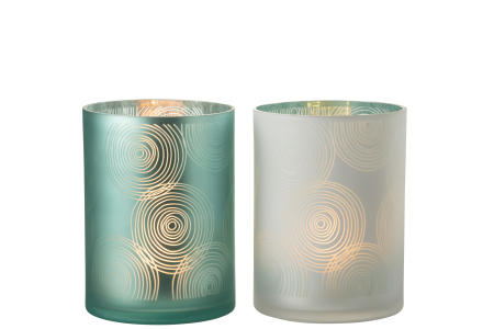 Set 2 suporturi lumanari, Sticla, Multicolor, 17x17x24 [1]