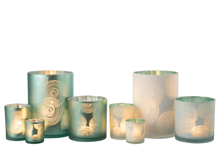 Set 2 suporturi lumanari, Sticla, Multicolor, 17x17x24 [4]