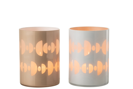 Set 2 suporturi lumanari, Sticla, Multicolor, 17x17x24 [2]