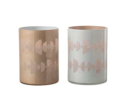 Set 2 suporturi lumanari, Sticla, Multicolor, 17x17x24 [1]