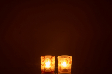 Set 2 suporturi lumanari, Sticla, Multicolor, 7.5x7.5x8 [3]