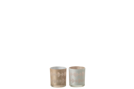 Set 2 suporturi lumanari, Sticla, Multicolor, 7.5x7.5x8 [1]