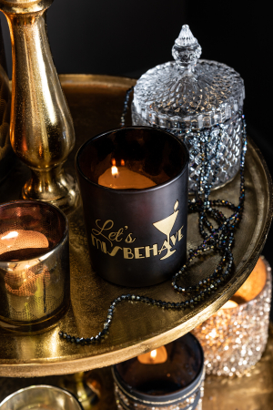 Set 2 suporturi lumanari, Sticla, Negru, 7x7x8 [3]