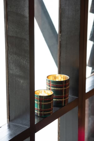 Decoratiuni - Set 2 suporturi lumanari, Sticla, Rosu, 9x9x10 cm