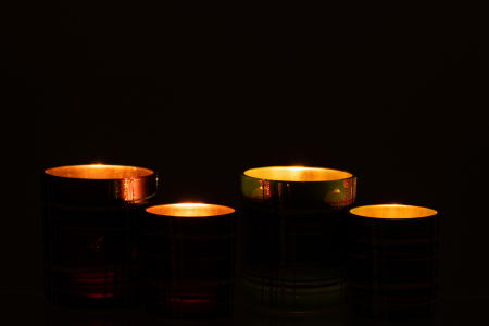 Set 2 suporturi lumanari, Sticla, Rosu, 9x9x10 cm [6]