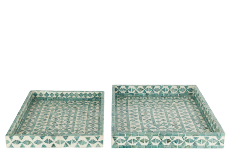 Set 2 tavi, Fibre naturale, Albastru, 45.5x35x5 [1]