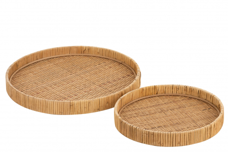 Set 2 tavi ratan, Fibre naturale, Natural, 40x40x6 [1]