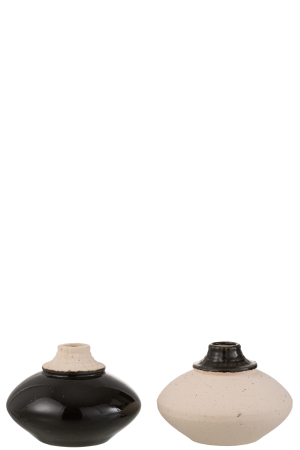 Set 2 vaze, Ceramica, Negru, 13x13x9.5 [1]