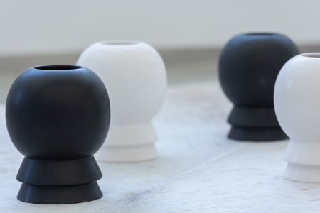 SALE % - Set 2 vaze, Ceramica, Negru, 16.5x16.5x20