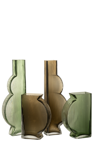 Set 2 vaze, Sticla, Verde, 10.5x5x34.5 [2]