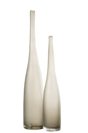 SALE % - Set 2 vaze Yara Flute Sticlă, Greige, L 19| W 9.5| H 53 cm