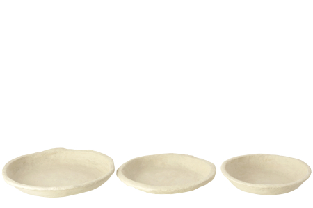Set 3 boluri decorative, Hartie, Alb, 40x40x8 [1]