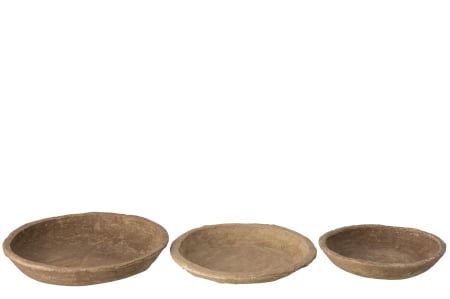 Set 3 boluri decorative, Hartie, Maro, 40x40x7.5 [1]