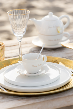 Set 3 cesti de cafea , Porţelan, Alb [2]