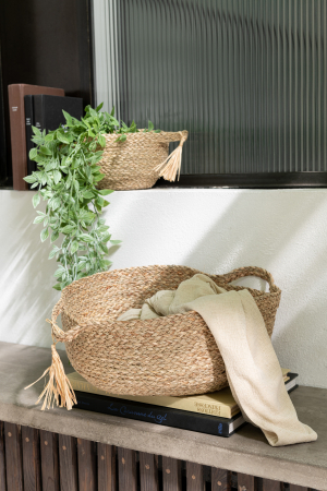 ORGANIZARE - Set 3 Coșuri cu mâner, Natur
