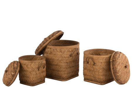 Set 3 Coșuri Depozitare Bamboo Natur [1]
