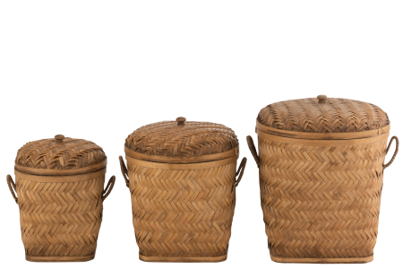 Set 3 Coșuri Depozitare Bamboo Natur [2]