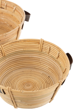 Set 3 cosuri rattan, Fibre naturale, Natural, 44x44x20 [2]